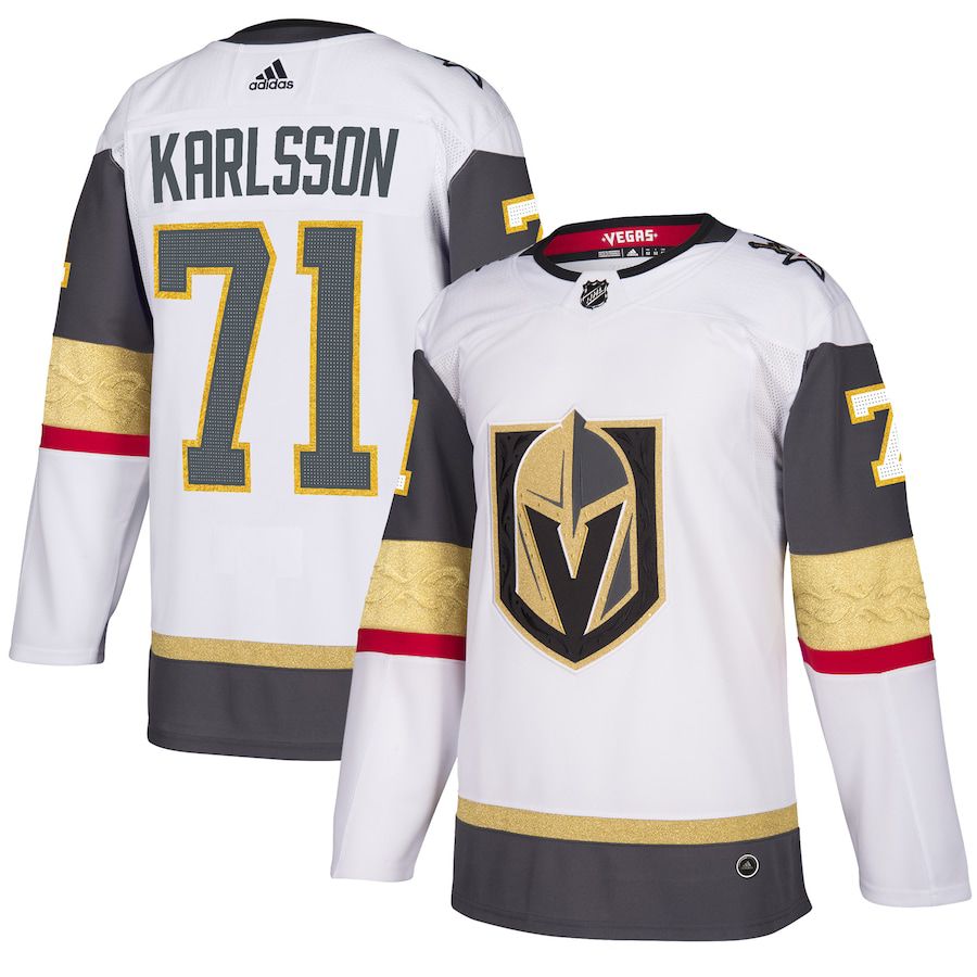Men Vegas Golden Knights 71 William Karlsson adidas White Authentic Player NHL Jersey